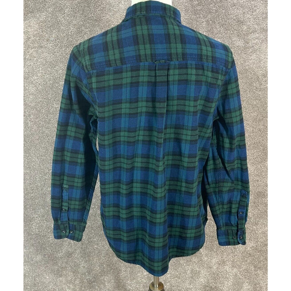 Woolrich Shirt Mens Large Blue Green Plaid Flannel Button Up Long Sleeve Pockets - Picture 4 of 10